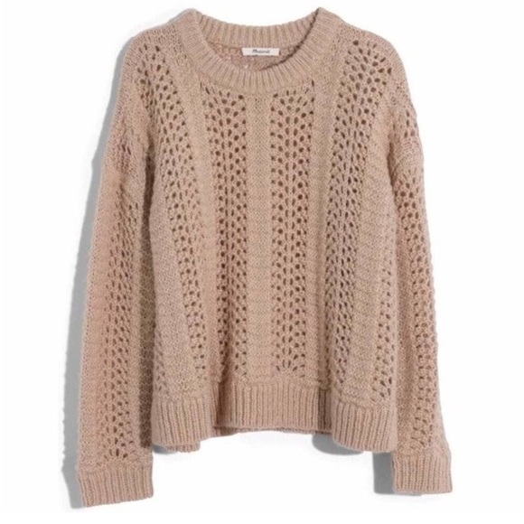MADEWELL Windemere Pointelle Pullover Sweater in beige xs - Picture 1 of 6
